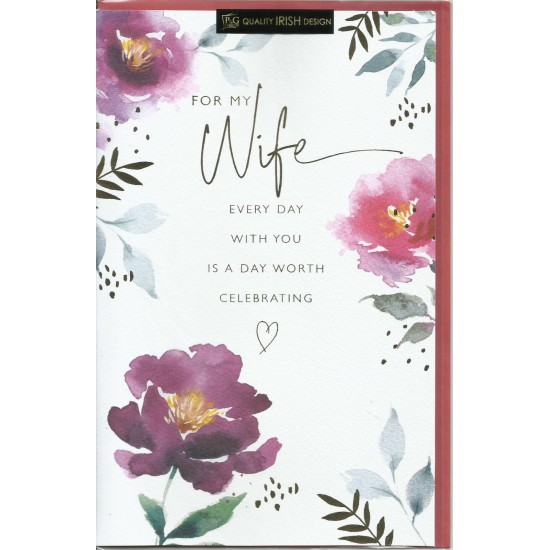PS Valentine Card - Wife Flowers