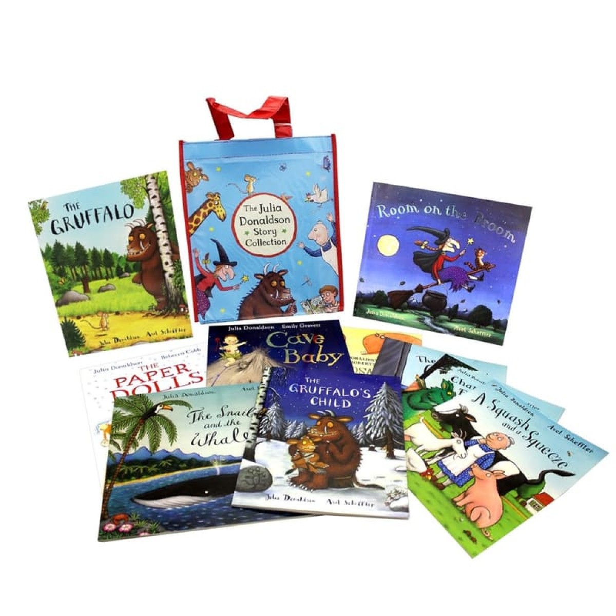 Julia Donaldson 10 Book Collection Set The Gruffalo The Gruffalo's Child  The Snail and the Whale Room on the Broom What the Ladybird Heard The Troll