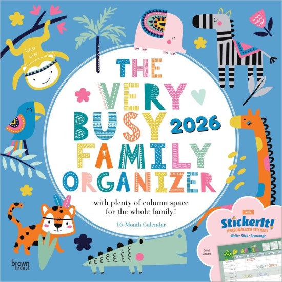 2026 Calendar - Very Busy Family Organizer Square Flap Matte Calendar