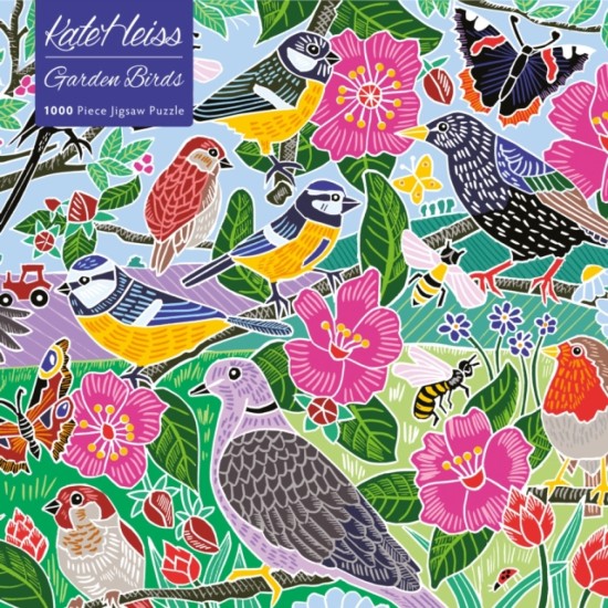 Adult Jigsaw Puzzle Kate Heiss : Garden Birds : 1000-piece Jigsaw Puzzles