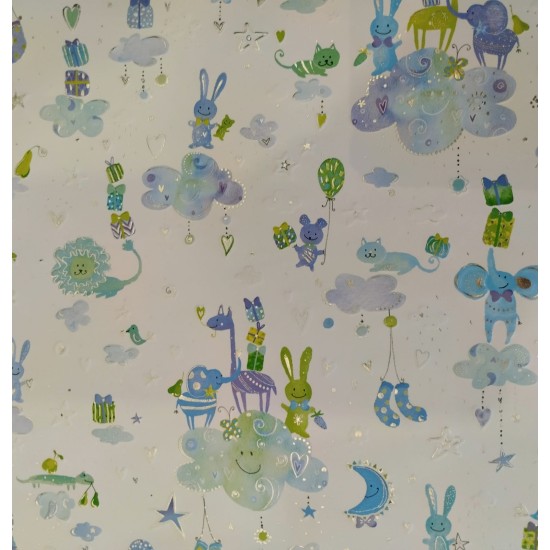 Blue Clouds Nursery Gift Wrap / Sheet wrap (DELIVERY TO EU ONLY)