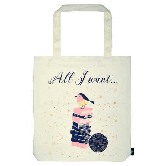 Book Bag - All I Want Book Pile (DELIVERY TO EU ONLY)