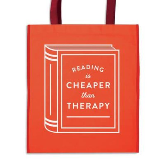 Book Bag - Reading is Cheaper Than Therapy Reusable Shopping Bag (DELIVERY TO EU ONLY)