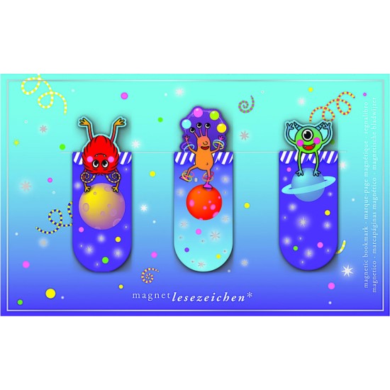 Bookmark - 3 Mini Magnetic Bookmarks Alien Monsters