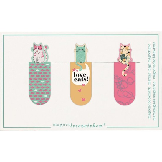 Bookmark - 3 Mini Magnetic Bookmarks Cats