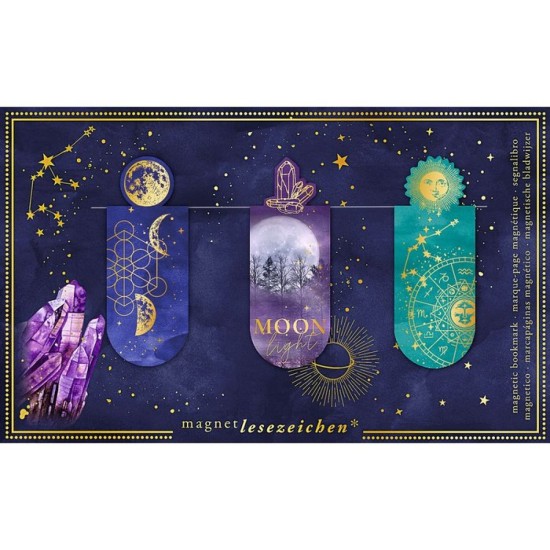 Bookmark - 3 Mini Magnetic Bookmarks Moonlight