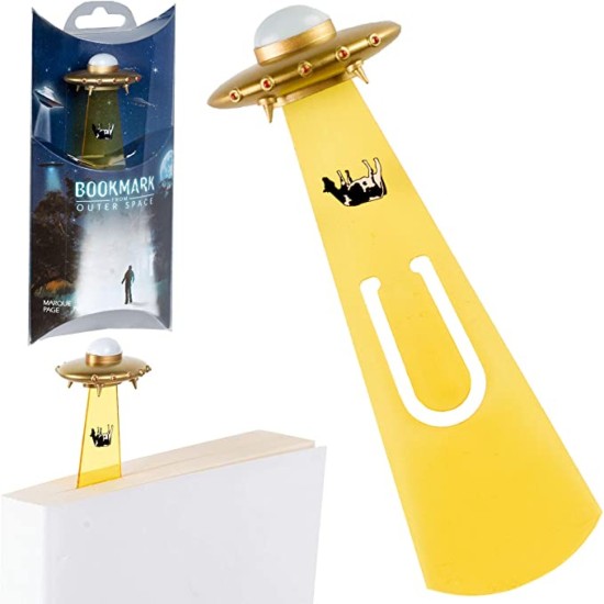 Bookmark - Gold UFO Novelty Page Marker (Delivery to EU Only)