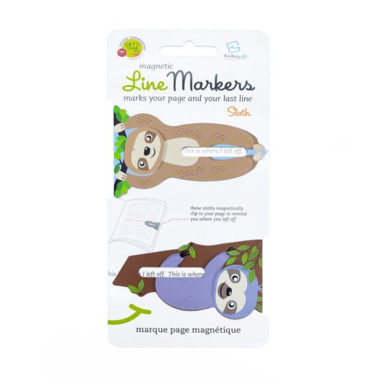 Bookmark - Line Marker Magnetic Bookmarks Sloth(Delivery to EU Only)