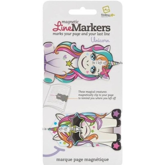 Bookmark - Line Marker Magnetic Bookmarks Unicorns
