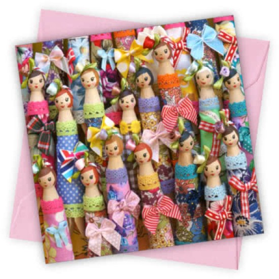 Cardtastic: Peg dolls Greeting Card (DELIVERY TO EU ONLY)