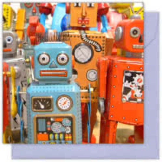 Cardtastic: Retro robots Greeting Card (DELIVERY TO EU ONLY)