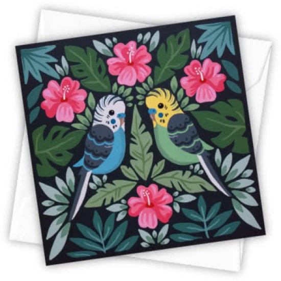 Cardtastic: Tropical budgies Greeting Card (DELIVERY TO EU ONLY)