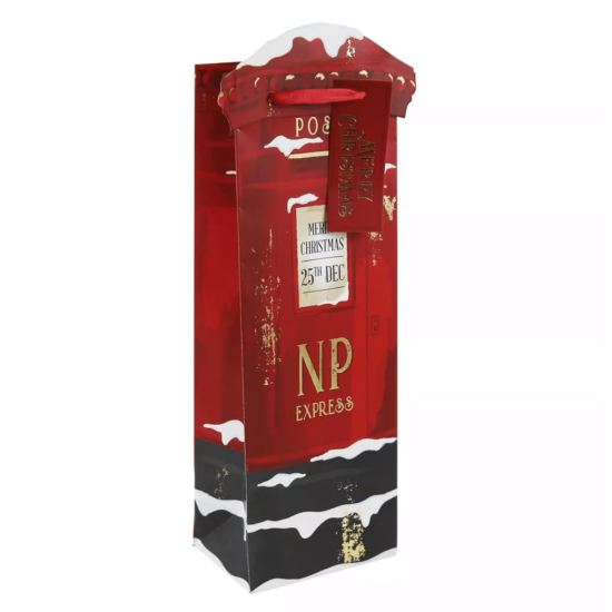 Christmas Bottle Bag - Post Box