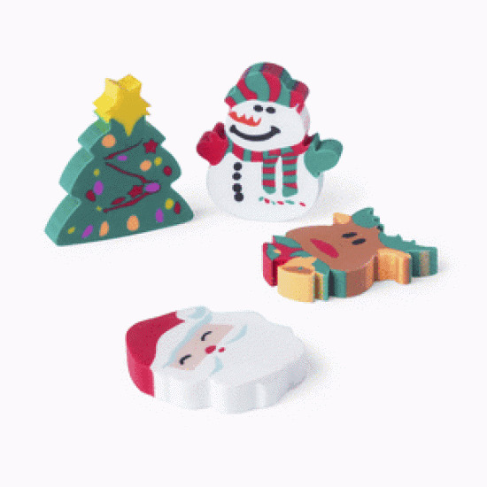 Christmas Erasers set of 4 (DELIVERY TO EU ONY)