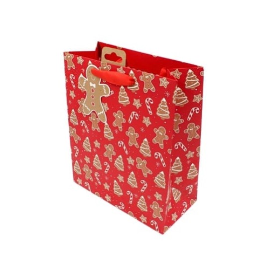Christmas Gift Bag Large - Merry Christmas Gingerbread Men