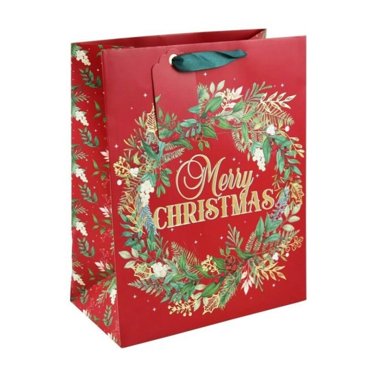 Christmas Gift Bag Large - Merry Christmas Red