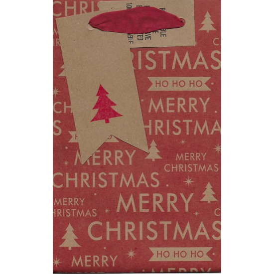 PS Christmas Gift Bag Small - Merry Christmas HoHoHo