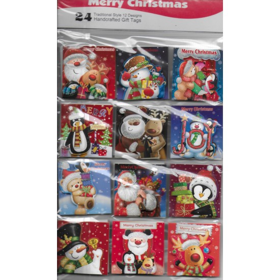 Christmas Gift Tags - 24 pack Santa etc (DELIVERY TO SPAIN ONLY)