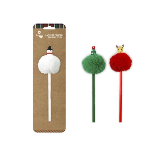 Christmas Pom Pom Novelty Pencils
