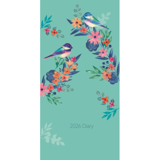 Diary 2026 - Bird Floral Deluxe Slim Diary - Week to View