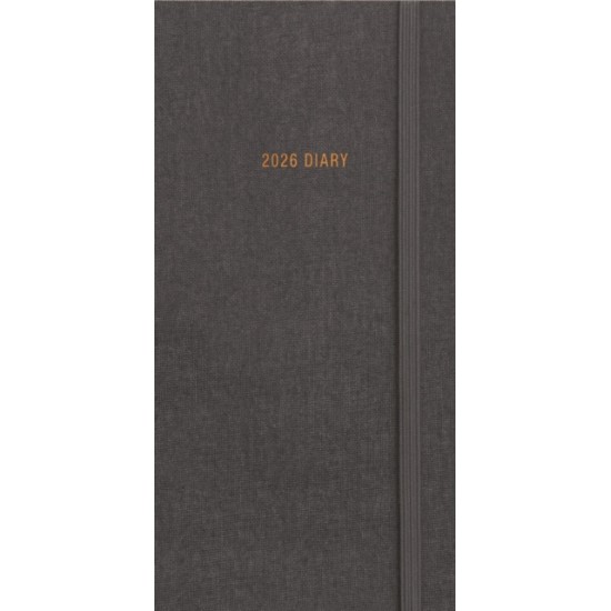 Diary 2026 - Charcoal Soft Touch Deluxe Slim Diary - Week to View