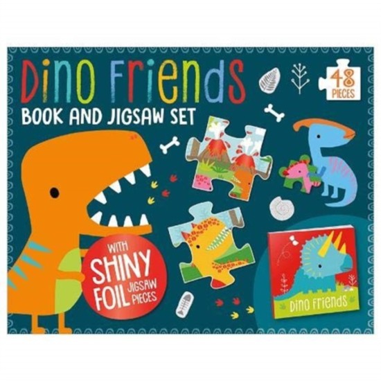 Dino Friends Book and Jigsaw Box Set (48 Pieces)