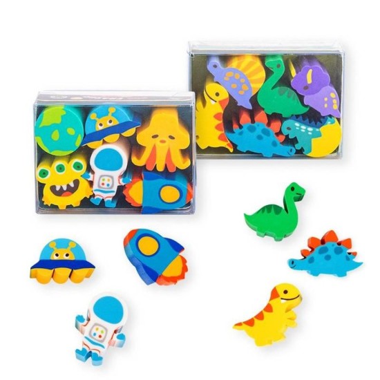 Dinosaurs / Space Erasers set of 6 (DELIVERY TO EU ONY)