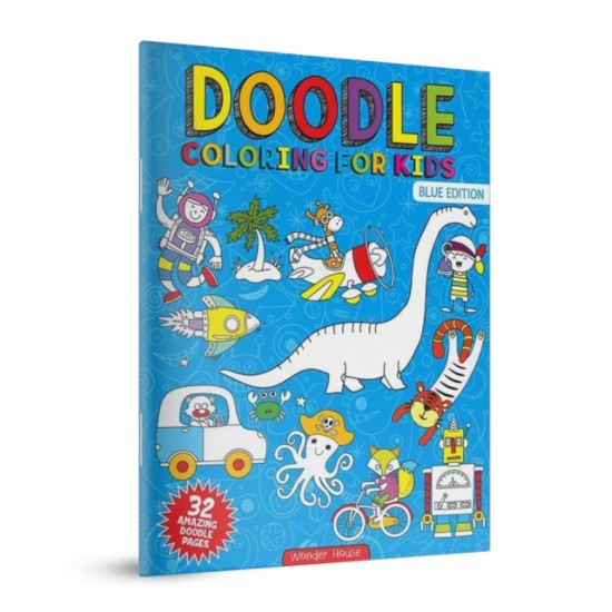 Doodle Coloring For Kids : Blue Edition