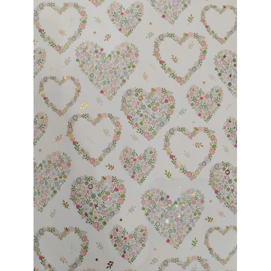 Floral Hearts Gift Wrap / Sheet wrap (DELIVERY TO EU ONLY)