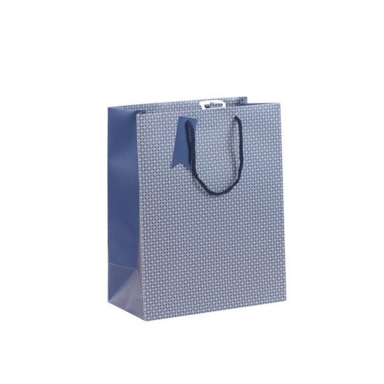 Gift Bag Blue with Geometric Pattern : Portrait (DELIVERY TO EU ONLY)