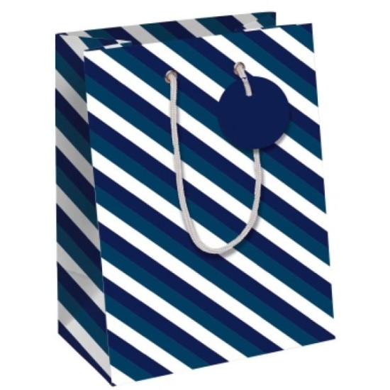 Gift Bag Blue Stripes : Portrait