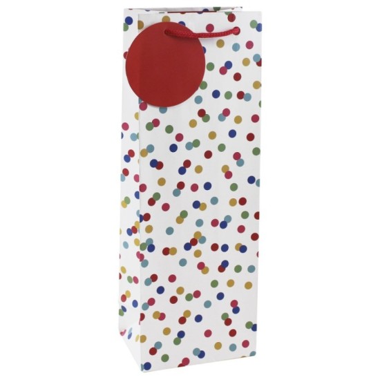 Gift Bag Coloured Dots : Bottle Bag