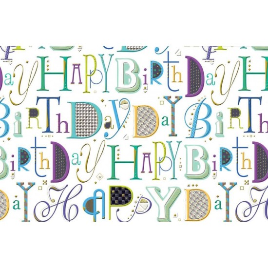 Happy Birthday Letters Gift Wrap / Sheet wrap (DELIVERY TO EU ONLY)