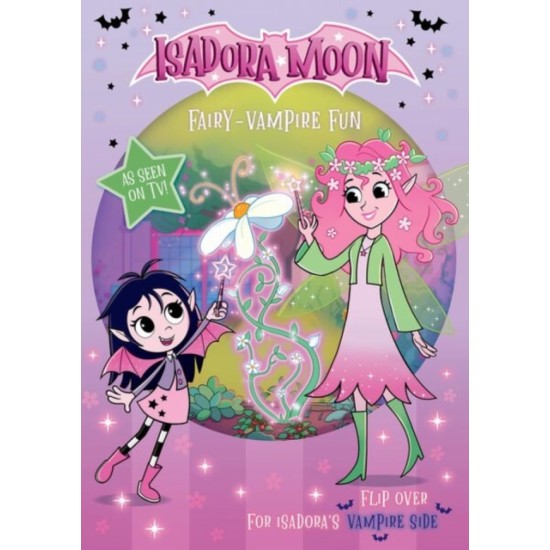 Isadora Moon: Fairy-Vampire Fun, a fun two-in-one flip book packed with puzzles, colouring, drawing, and stickers