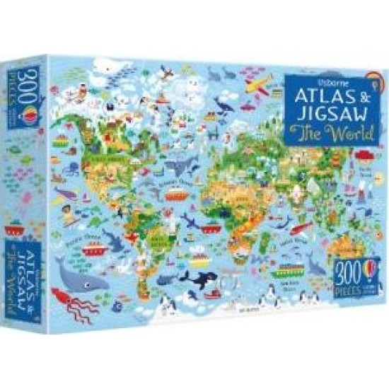 Jigsaw With A Book Atlas : The World  (300 pieces)