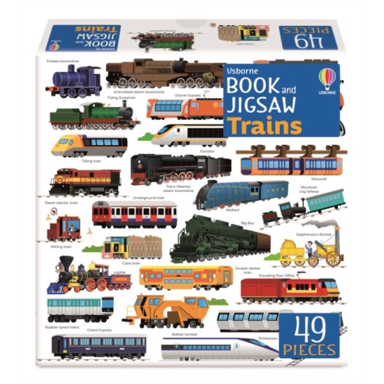 Jigsaw with a Book Trains (49 Pieces)