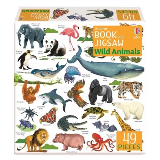 Jigsaw with a Book Wild Animals (49 Pieces)