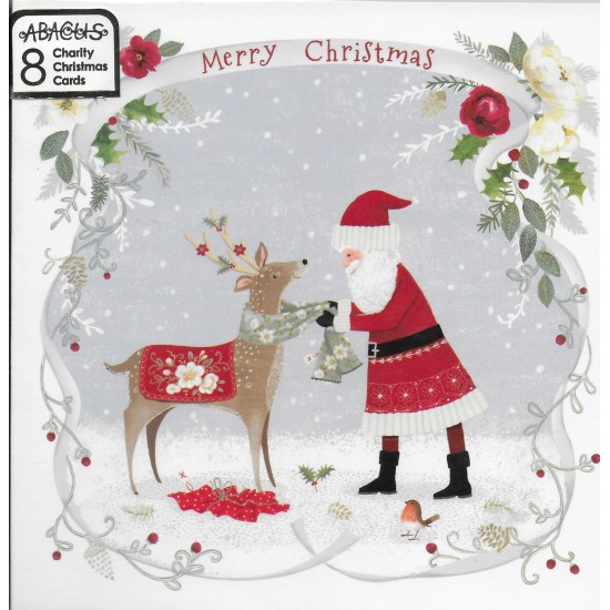 Large Charity Christmas cards - Santa/Deer (DELIVERY TO SPAIN ONLY)