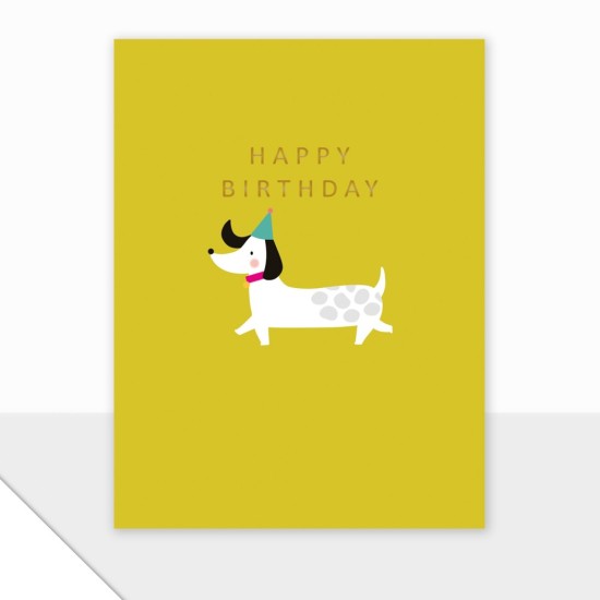 LDD Mini Birthday Card : Happy Birthday Sausage Dog (DELIVERY TO EU ONLY)