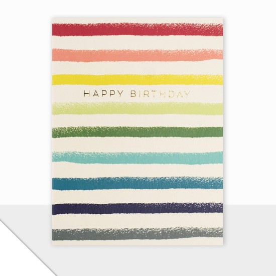 LDD Mini Birthday Card : Happy Birthday Stripes (DELIVERY TO EU ONLY)