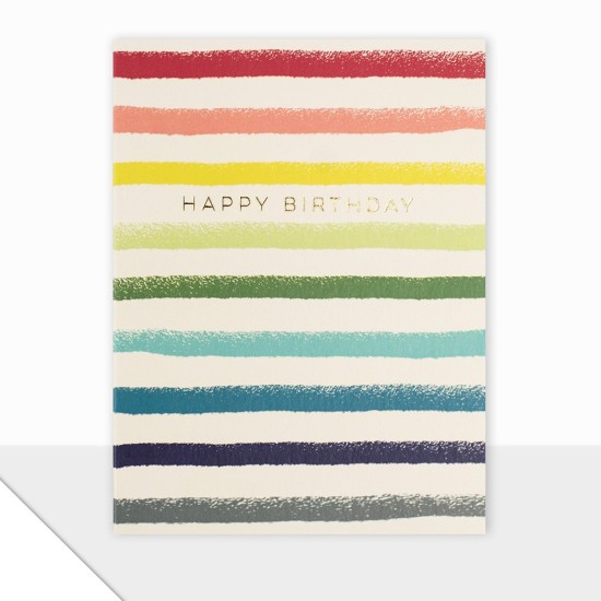 LDD Mini Birthday Card : Happy Birthday Stripes (DELIVERY TO EU ONLY)