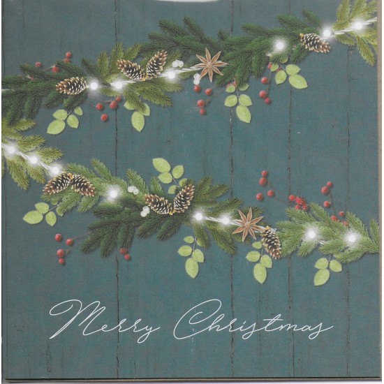 Lucy Ledger Christmas Card : Merry Christmas Garland With Lights (DELIVERY TO EU ONLY)