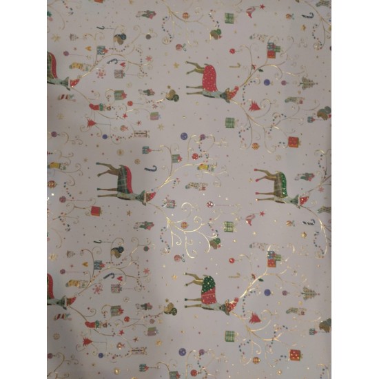 Luxury Christmas Sheet Wrap : Reindeer (DELIVERY TO EU ONLY)