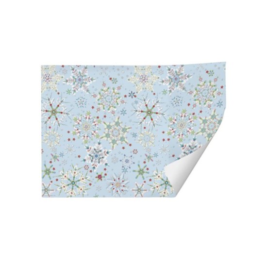 Luxury Christmas Sheet Wrap : Snowflakes Blue Paper (DELIVERY TO EU ONLY)