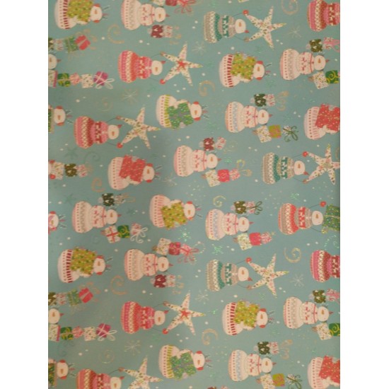 Luxury Christmas Sheet Wrap : Snowmen Presents (DELIVERY TO EU ONLY)