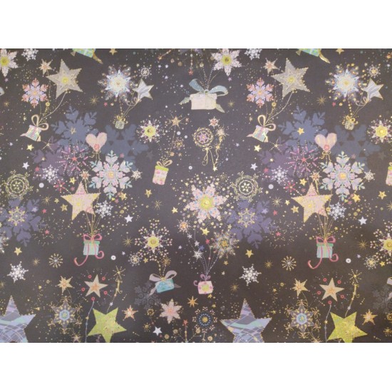 Luxury Christmas Sheet Wrap : Stars and Flowers (DELIVERY TO EU ONLY)