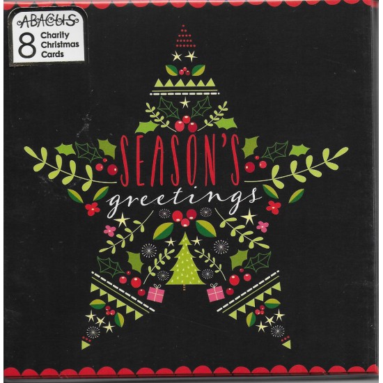 Medium Charity Christmas cards - Seasons Greetings Star (DELIVERY TO SPAIN ONLY)
