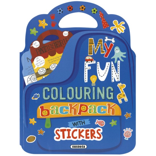My Fun Colouring Backpack with Stickers : Blue