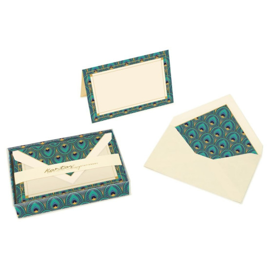 Note Card Pack Blank Cards Peacock Feathers