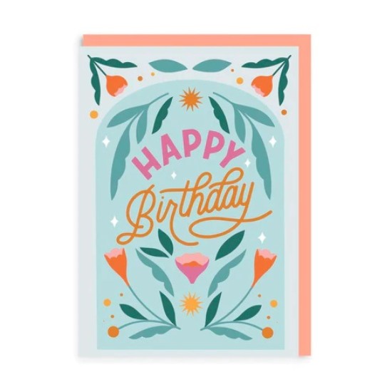 OHD Cards - Birthday Floral Birthday Card (DELIVERY TO EU ONLY)